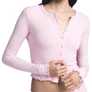 skims logo pointelle cardigan